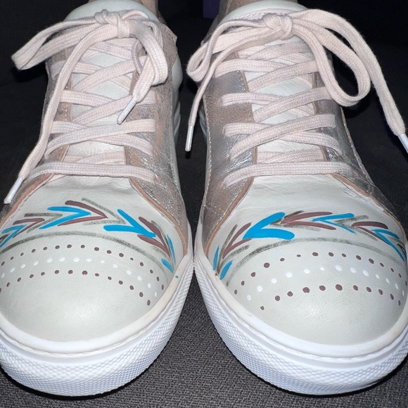 Karma of Charme Sundance Naïf Hand Painted Leather Sneakers - Sz 38 (8.0-8.5) - Picture 8 of 16